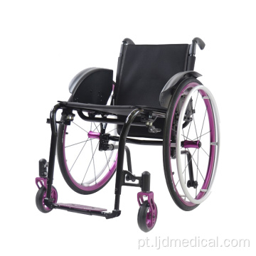 Cadeira de rodas dobrável de aço manual de peso leve para idosos